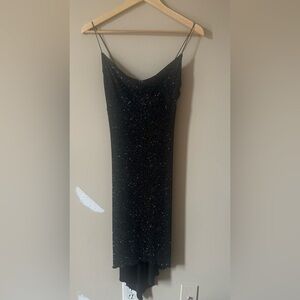 Y2K Wet Seal Black Sparkle Slip Dress